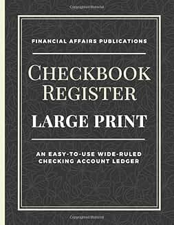 Easy-to-Use Wide-Ruled Checkbook Register