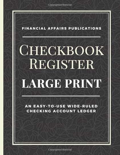 Easy-to-Use Wide-Ruled Checkbook Register