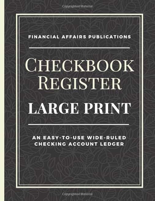 Easy-to-Use Wide-Ruled Checkbook Register