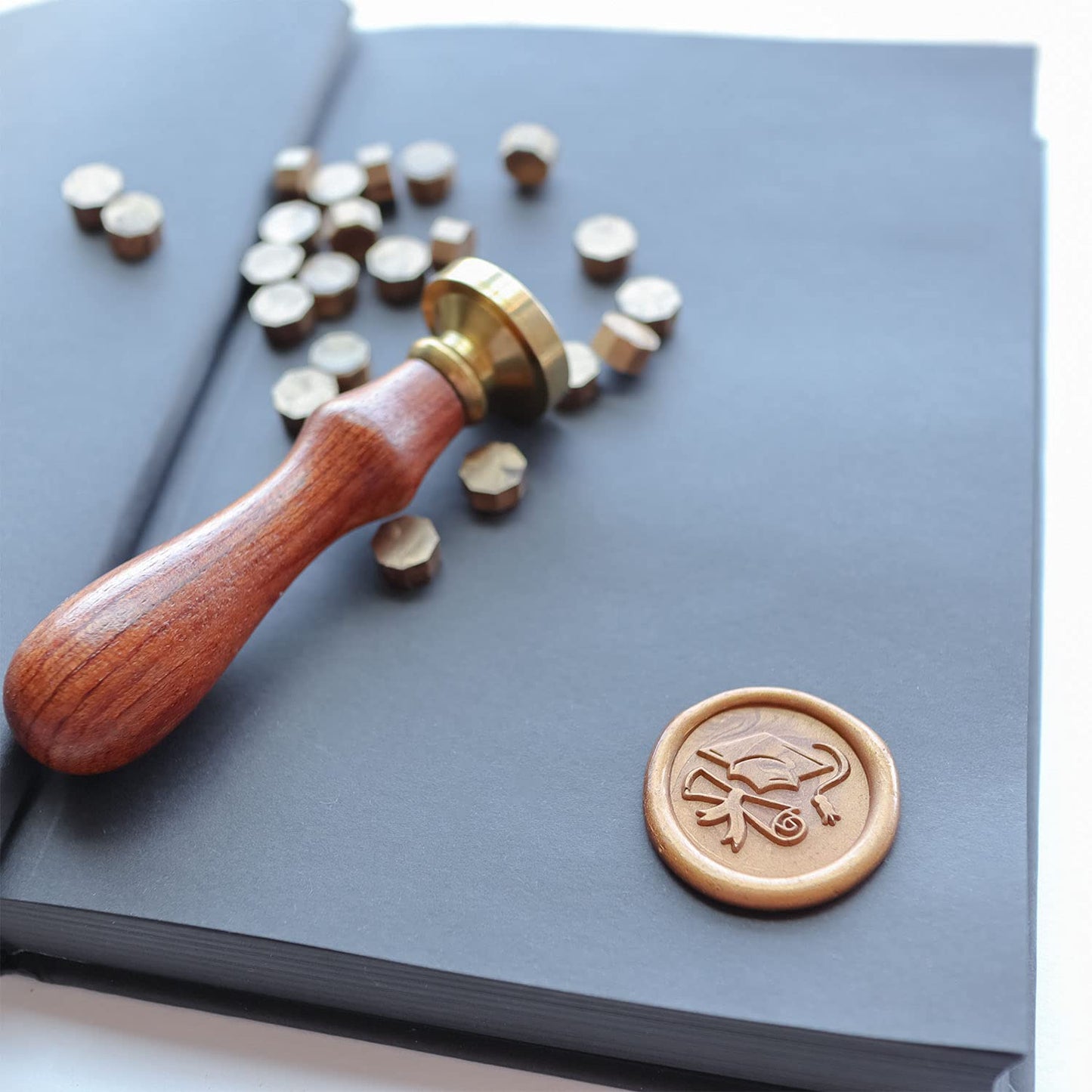 Graduate Cap and Diploma Wax Seal Stamp