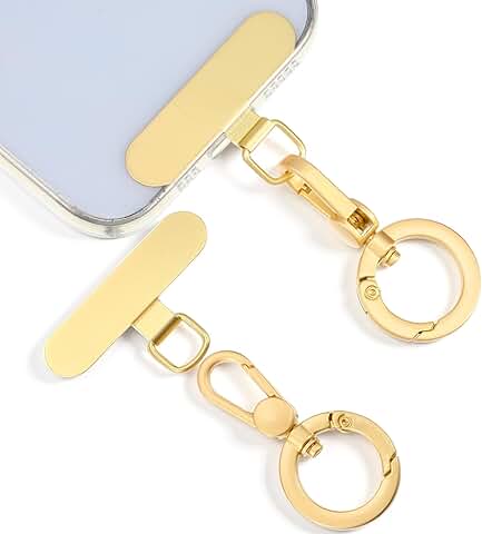 Two Metal Tether Tabs for Phones, 360° Rotatable