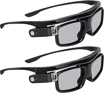Rechargeable 3D Active Shutter Glasses, 2 Pack