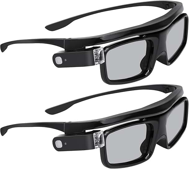 Rechargeable 3D Active Shutter Glasses, 2 Pack