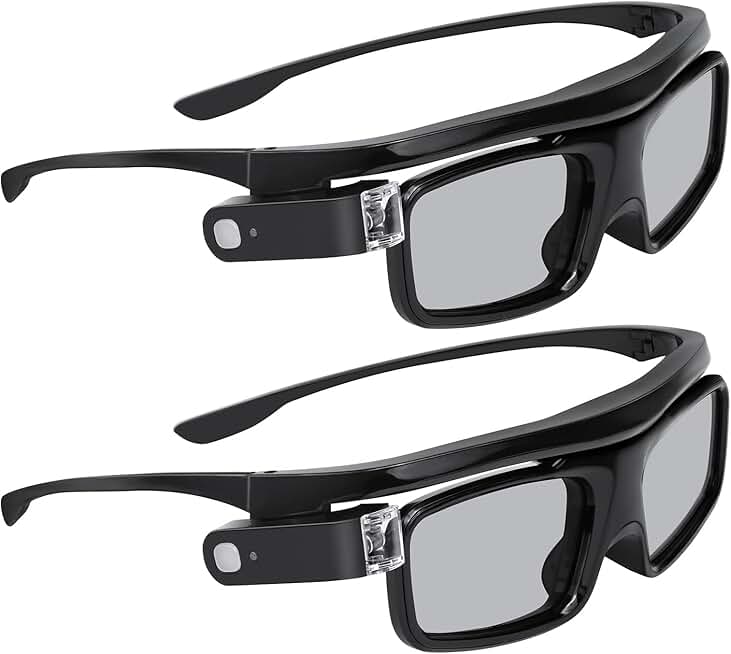 Rechargeable 3D Active Shutter Glasses, 2 Pack