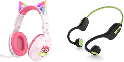 Kids Bluetooth Headphones with Cat Ears and LED Lights
