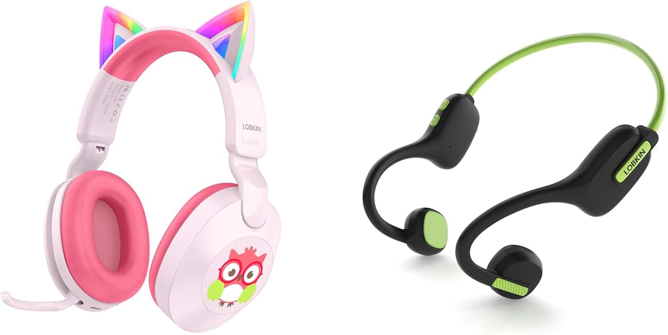 Kids Bluetooth Headphones with Cat Ears and LED Lights