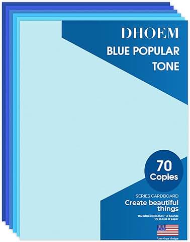70 Sheets Blue Cardstock for Crafts and Printing