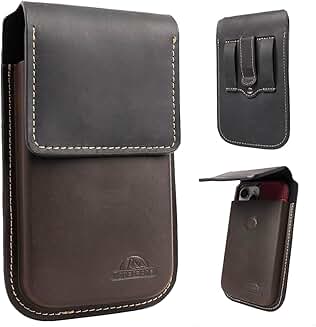Leather Phone Holster with Belt Clip for Smartphones