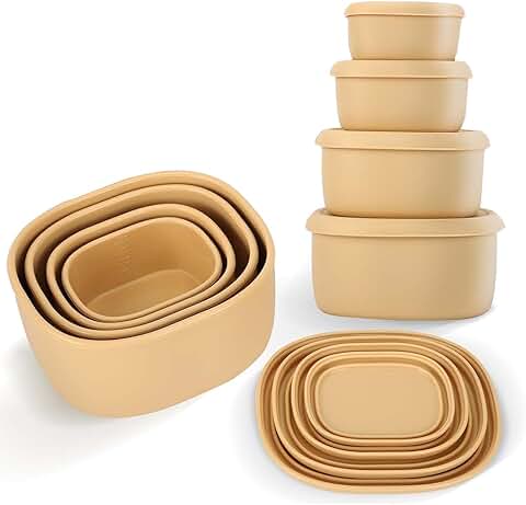 Set of 4 BPA-Free Silicone Food Storage Containers