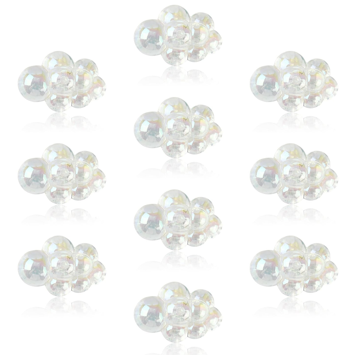 10 Pcs UV Plating Acrylic Cloud Beads for Jewelry Making