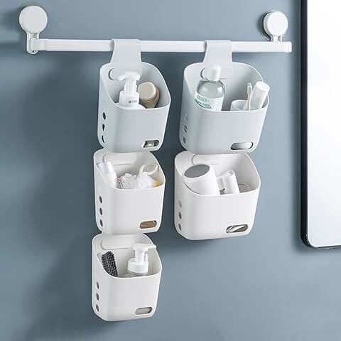 3-Piece Hanging Shower Basket Set for Bathroom and Kitchen