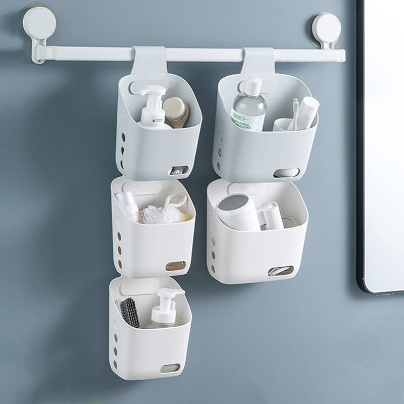 3-Piece Hanging Shower Basket Set for Bathroom and Kitchen