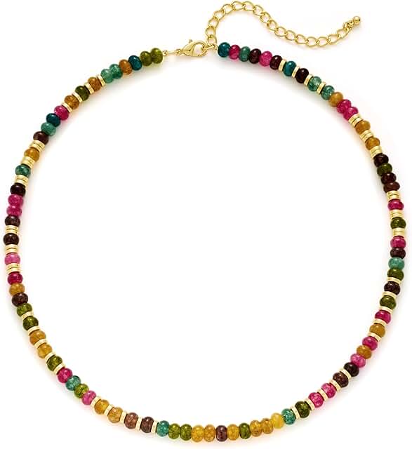 Handmade Boho Stone Beaded Necklace for Women