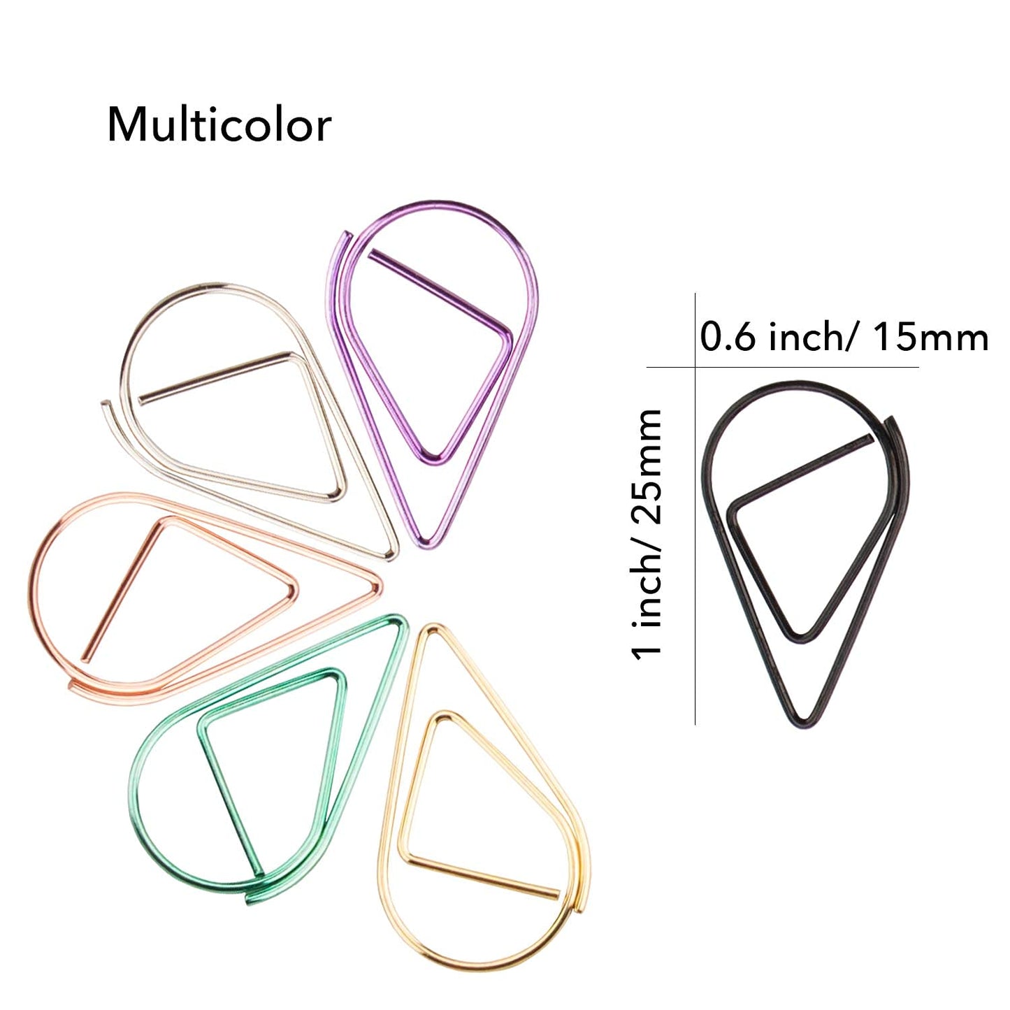 Multicolor Assorted Paper Clips, 300 Pack