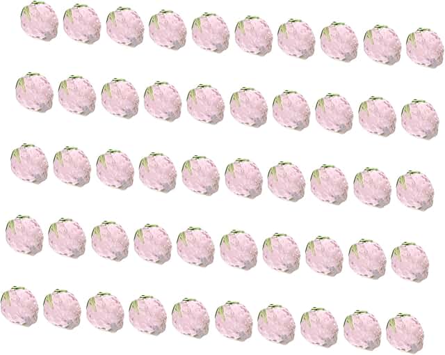 50 Strawberry Glass Beads for Jewelry Making
