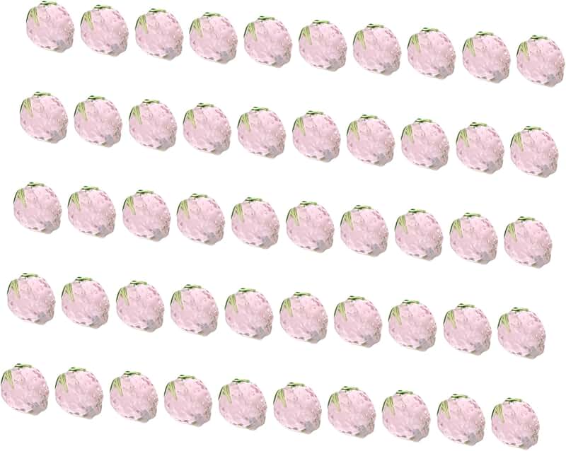 50 Strawberry Glass Beads for Jewelry Making