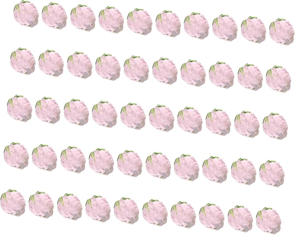 50 Strawberry Glass Beads for Jewelry Making