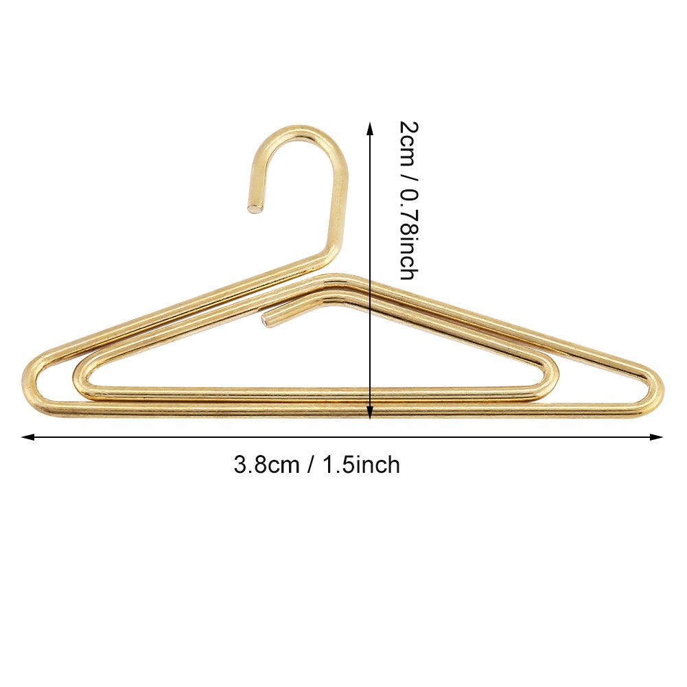 12 Hanger-Shaped Metal Paper Clips for Office and Home