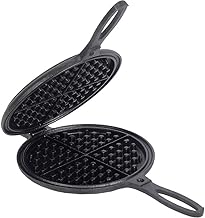 Cast Iron Waffle Maker for Stovetop or Grill
