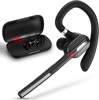 Wireless Bluetooth Headset with 500mAh Case and Noise Canceling Mic