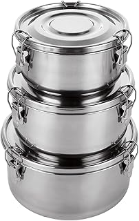 3-Piece Stainless Steel Food Storage Containers
