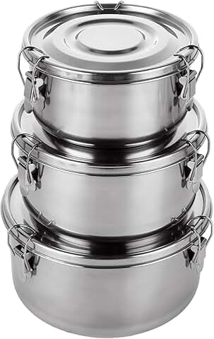 3-Piece Stainless Steel Food Storage Containers