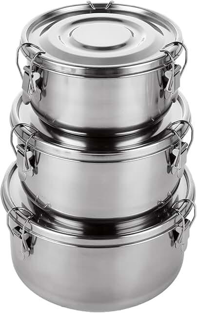 3-Piece Stainless Steel Food Storage Containers