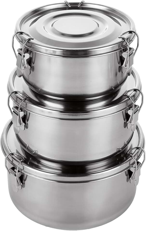 3-Piece Stainless Steel Food Storage Containers