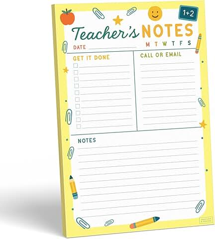 Weekly Teacher Planner with Notes and Contact Section