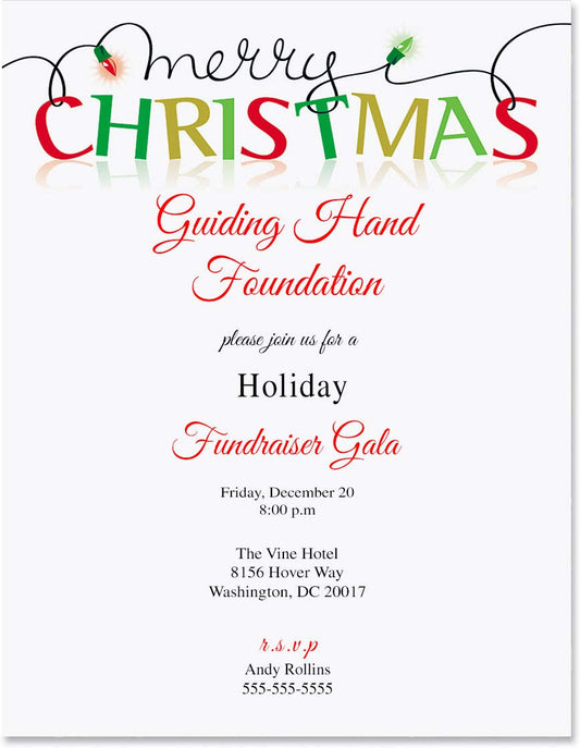 White holiday border paper with colorful lights, 8.5 x 11, 100 sheets