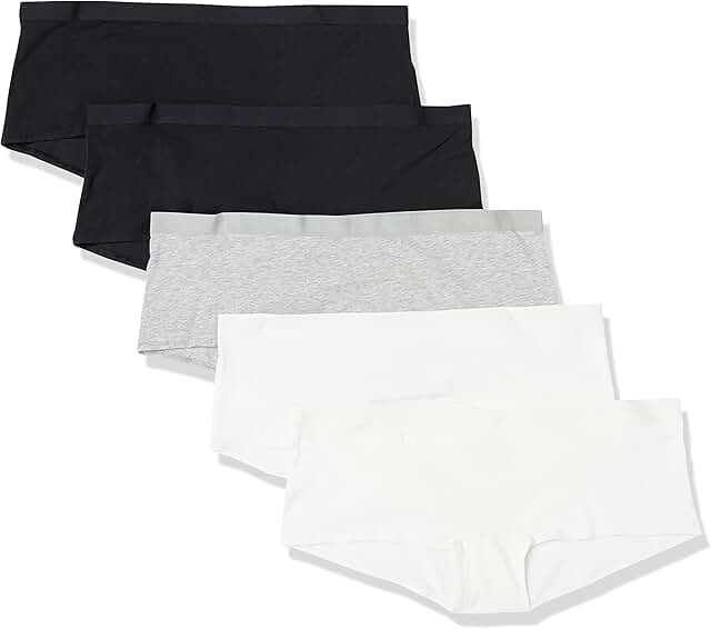 Pack of 5 Women's Cotton Boyshort Underwear in Plus Size