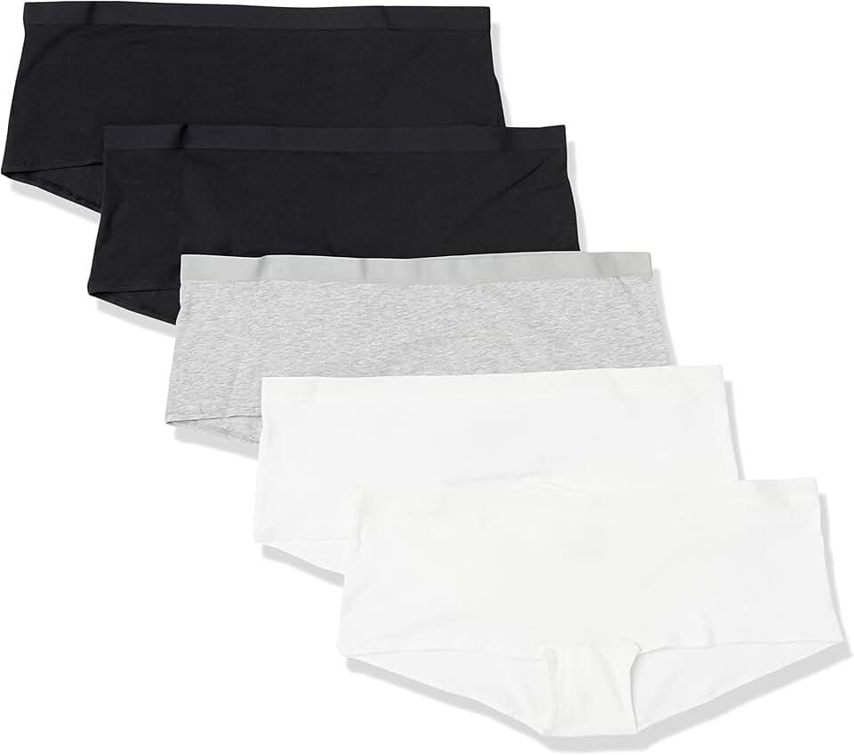 Pack of 5 Women's Cotton Boyshort Underwear in Plus Size