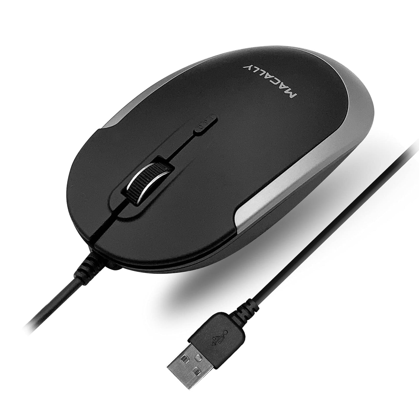 Silent Wired Mouse - Slim & Compact USB Mouse for Apple Mac or Windows PC Laptop/Desktop - Designed with Optical Sensor & DPI Switch - Simple & Comfortable Wired Computer Mouse (Space Gray)