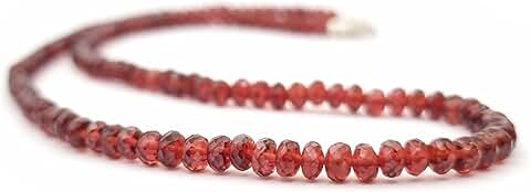 Natural Faceted Round Beads Necklace with Silver Clasp