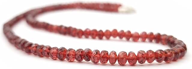 Natural Faceted Round Beads Necklace with Silver Clasp