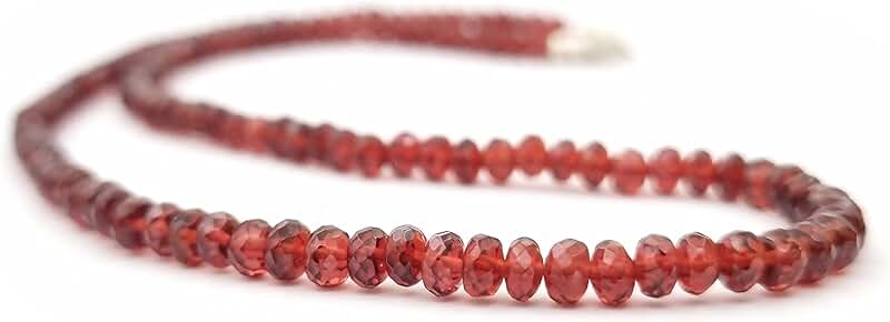 Natural Faceted Round Beads Necklace with Silver Clasp