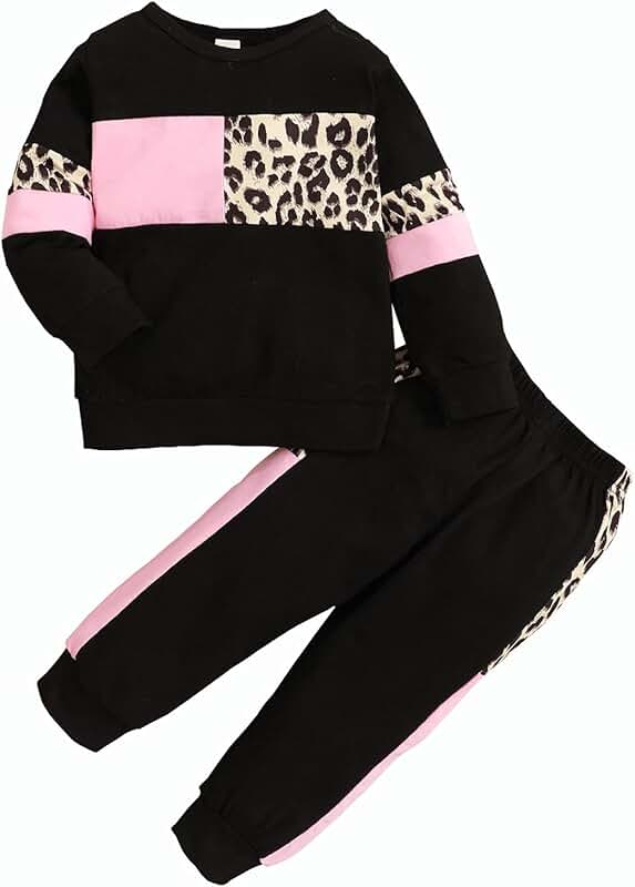 Toddler Girl Leopard Sweatshirt and Pants Set