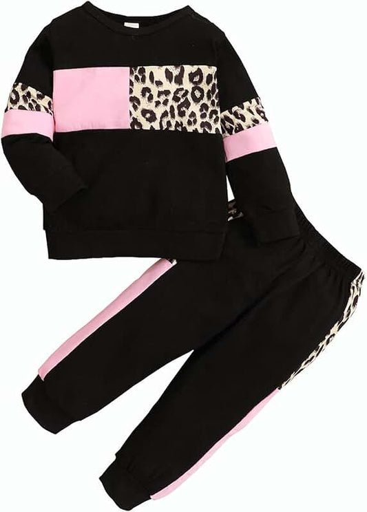 Toddler Girl Leopard Sweatshirt and Pants Set