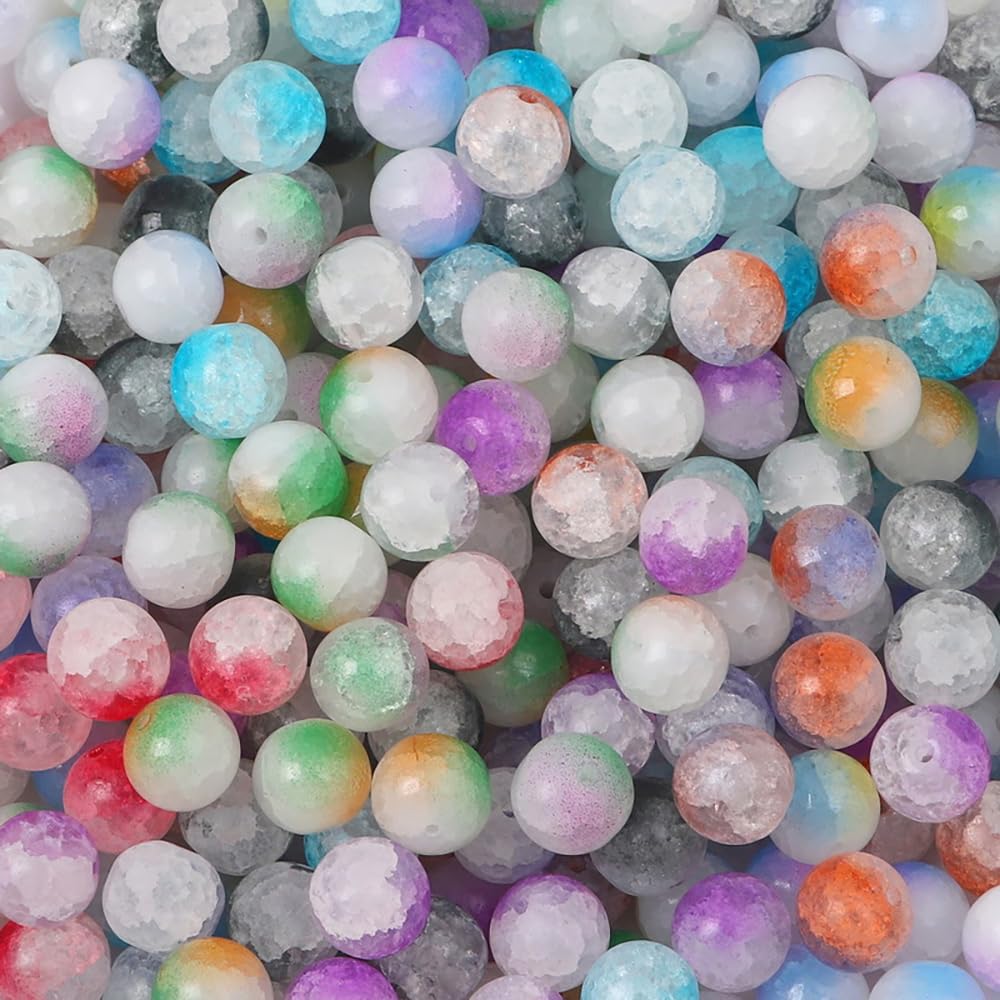 Colorful 8mm Crackle Beads for Jewelry Making
