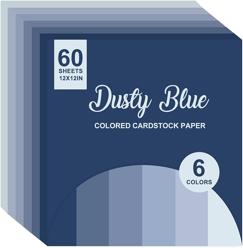 Dusty Blue 12x12 Inch Card Stock, 60 Sheets