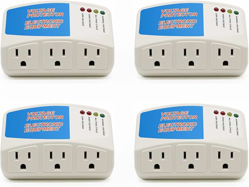 4-Pack 3-Outlet Home Surge Protectors