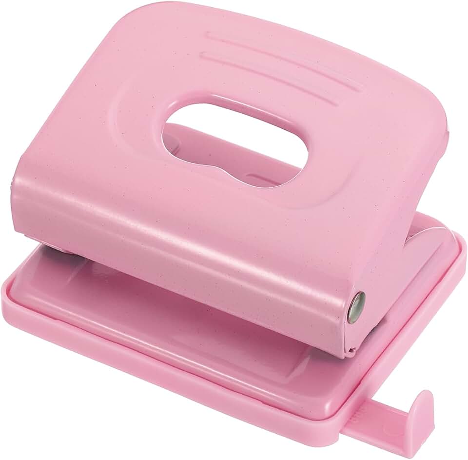 Pink 2-Hole Punch for Paper and Scrapbooking