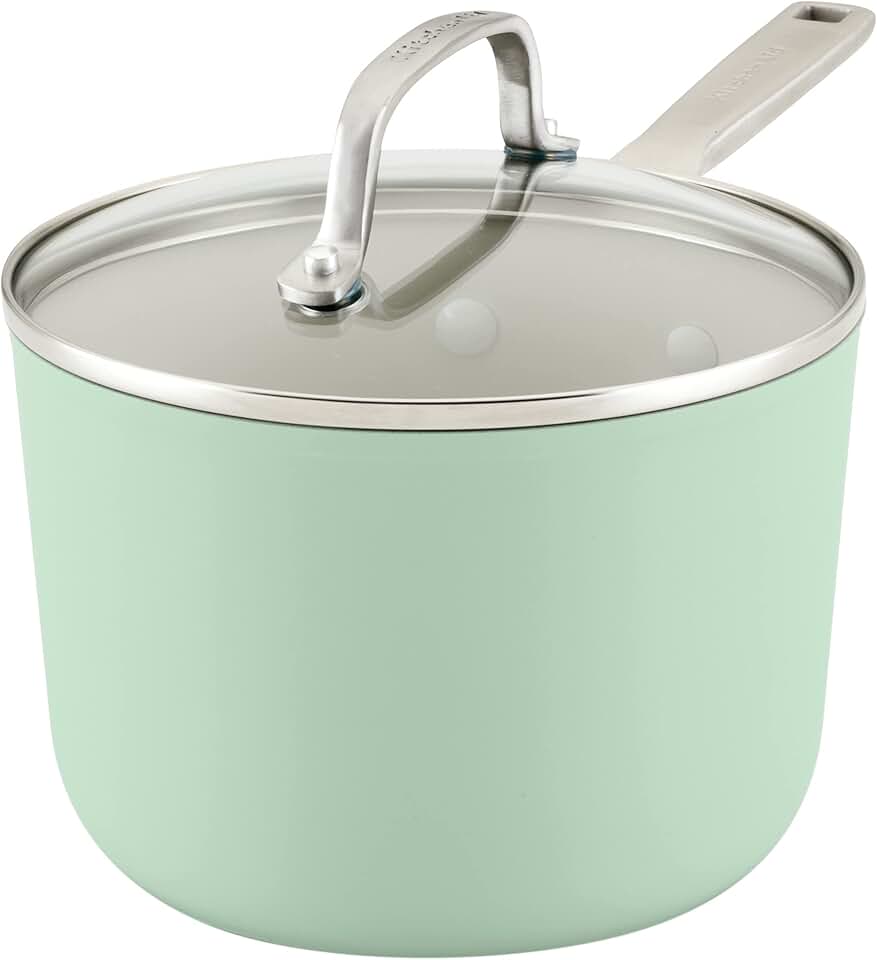 3 Quart Pistachio Nonstick Ceramic Sauce Pan