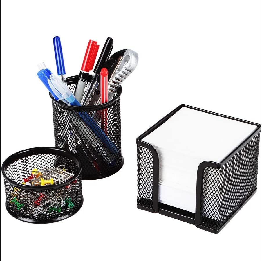 Metal Mesh Pen and Paper Organizer Set