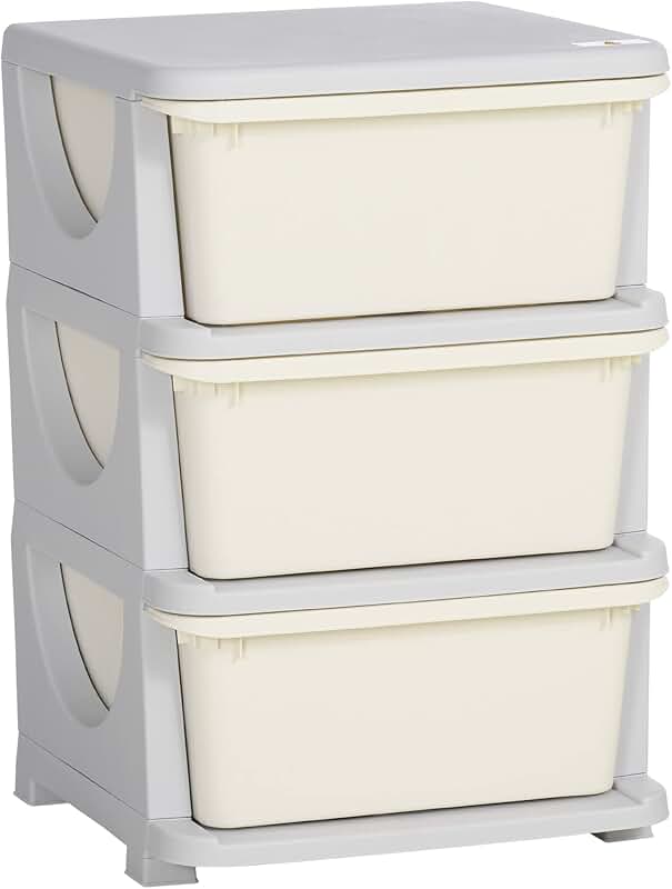 Three-Tier Kids Storage Unit with Drawers