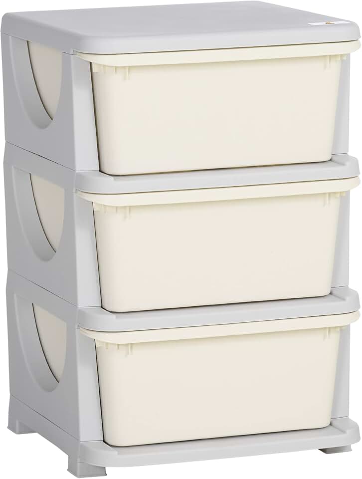 Three-Tier Kids Storage Unit with Drawers