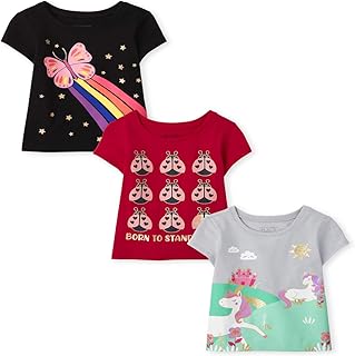 Baby Girls and Toddler Unicorns and Butterflies T-Shirt Pack