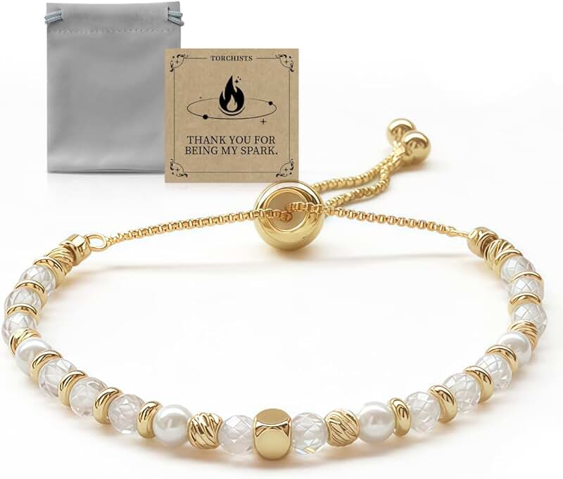 Beaded Gold and Shell Pearl Adjustable Ankle Bracelet