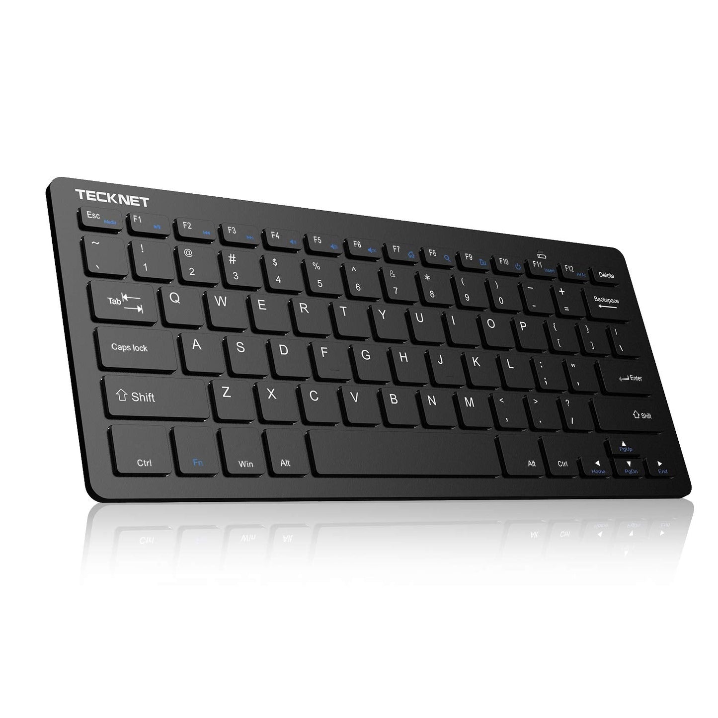 Wireless Keyboard, 2.4G Portable Mini Computer Keyboard, Quiet Click, 12 Media Keys, Print Screen Key, Compact Ergonomic USB Keyboard for Laptop, Desktop, Smart TV, Notebook, Chromebook