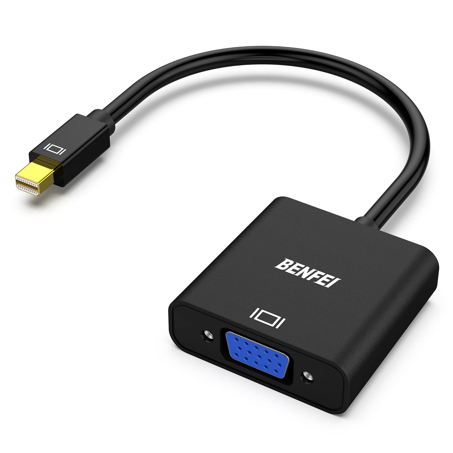 Mini DisplayPort to VGA, Mini DP Display Port to VGA (Thunderbolt Compatible) Male to Female Adapter Compatible for ThinkPad SurfacePro PC